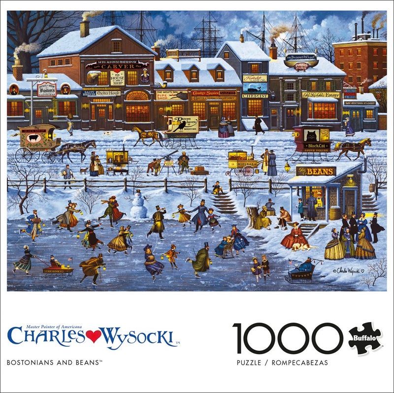 Buffalo Games - Charles Wysocki - Bostonians and Beans - 1000 Piece Jigsaw Puzzle for Adults -Challenging Puzzle Perfect for Game Nights - Finished Size is 26.75 x 19.75 - Image 2