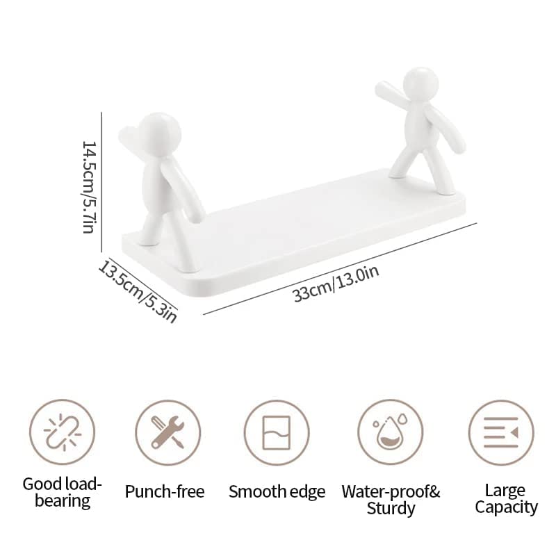 Clefairy Kitchen and Bathroom Shelf, Adhesive Non-Drilling Wall-Mounted Storage Rack, Self Adhesive Stand for Soap, Liquid Bottles and Spices - Image 4