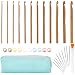 RAINFLOW 32 Pcs Crochet Hooks Set Crochet Kit Crochet Hook Set Crochet Needles Crochet Tools 12 Sizes Carbonized Polished Bamboo with Case Complete Crochet Accessories for Beginners Adults Home - Image 2