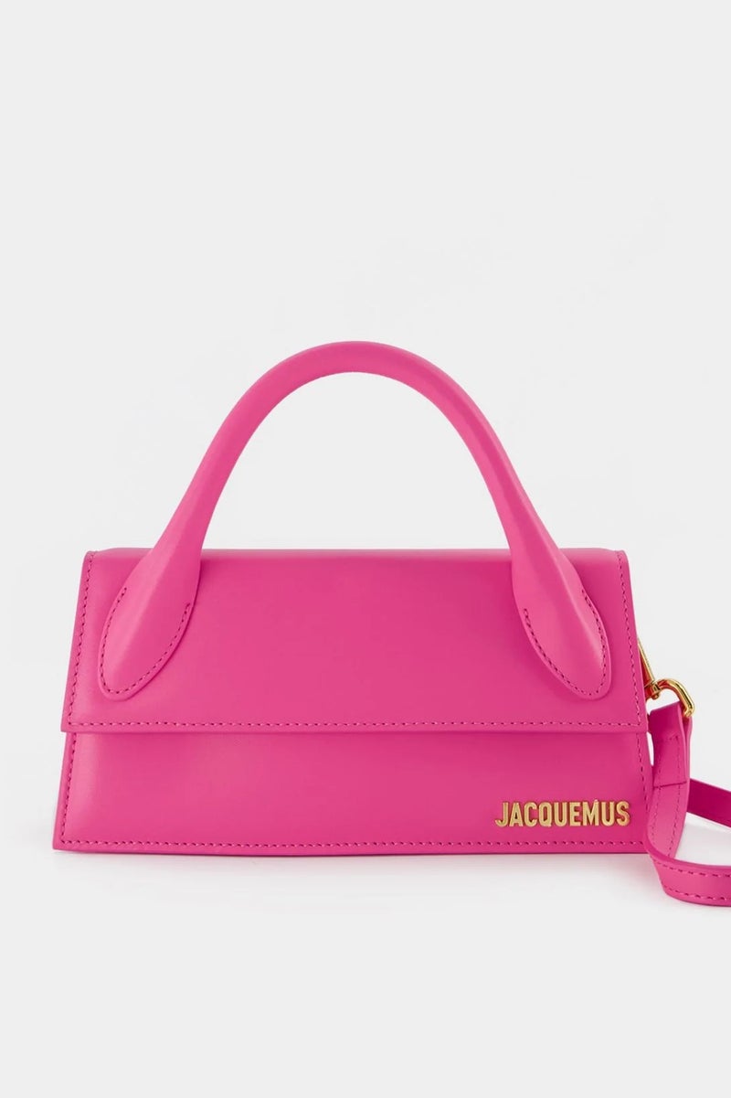 JACQUEMUS Le Chiquito Long Handbag Tote Bag Leather Flap Long With Crossbody Strap - Image 1