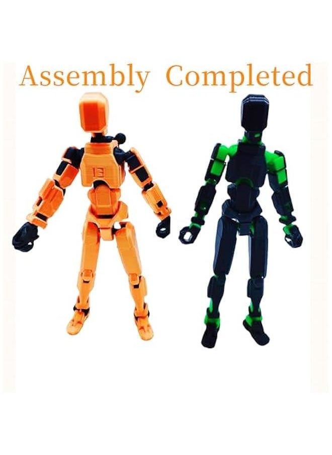 T13 Action Figure Set, Assembly Completed, 3D Printed Dummy Titan 13 Action Figures, Six Wings Golden Zenith and Dark Angel，Multi-Jointed Lucy 13,With Stand，Gift for Collectors (2 fihures)