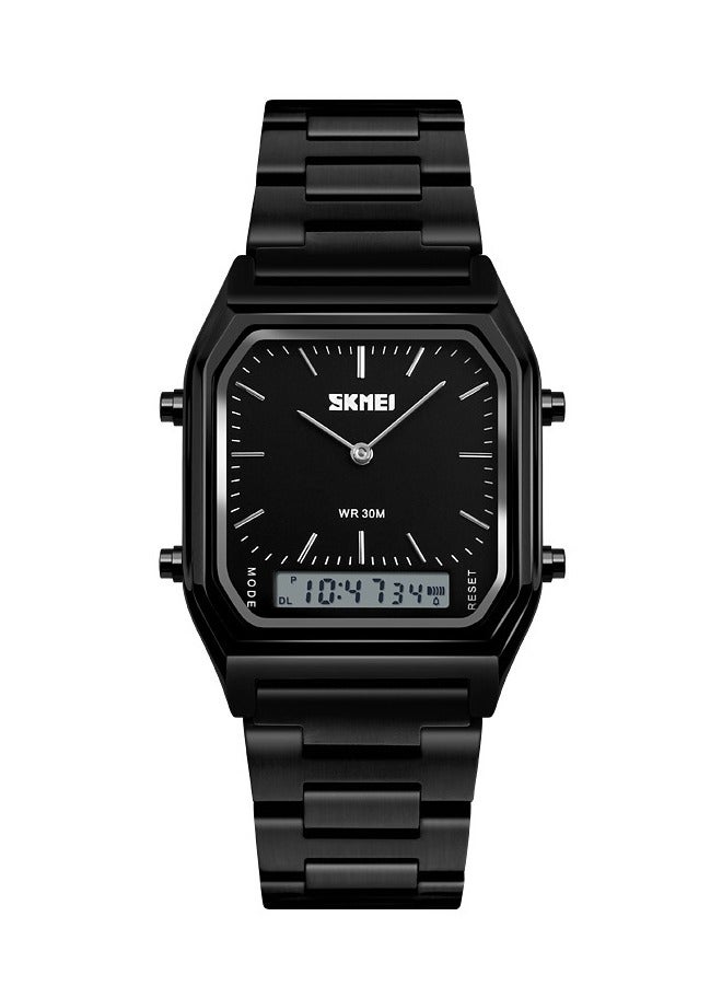 سكمي ساعة يد SKMEI 1220 من الفولاذ المقاوم للصدأ باللون الأسود - Image 1