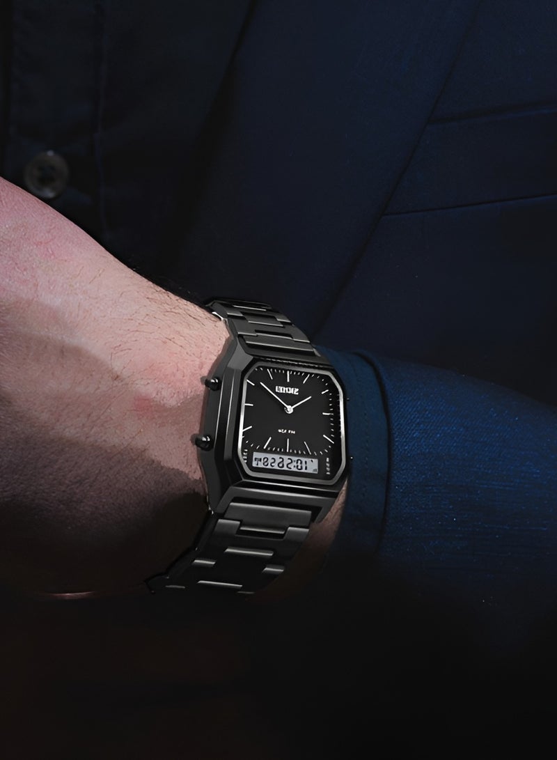 سكمي ساعة يد SKMEI 1220 من الفولاذ المقاوم للصدأ باللون الأسود - Image 4