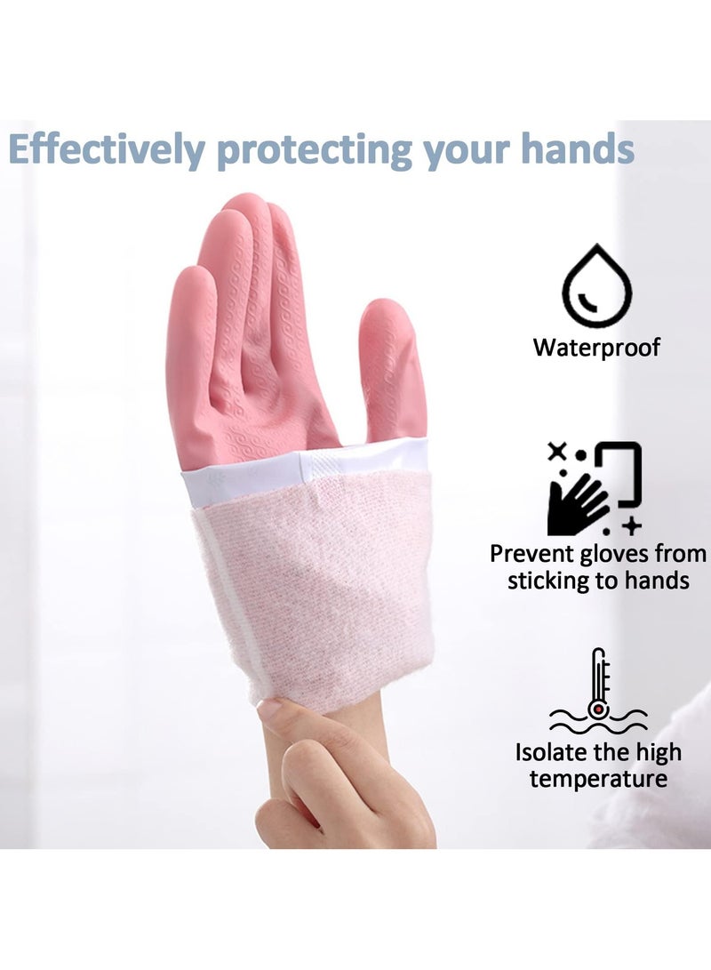 GNAFOTU 3 Pcs Rubber Dishwashing Cleaning Gloves - Waterproof, Reusable Long Kitchen Gloves, Latex-Free Household Gloves for Laundry, Cleaning, Working, Gardening - Image 2