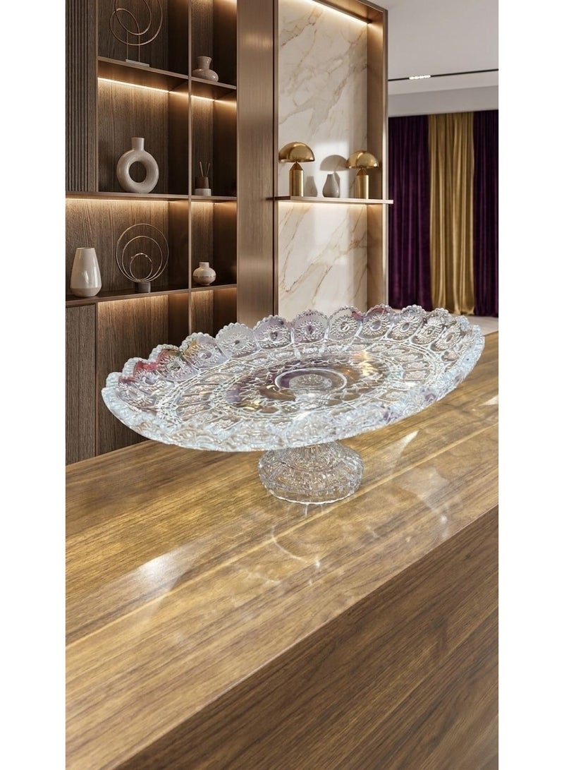 Rayan Elegant and sophisticated glass fruit serving dish, 23cm wide and 36cm long - Image 1
