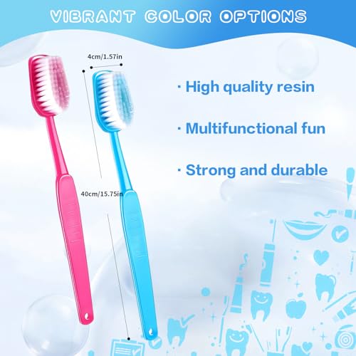 Ceonam 2 Pack 1575x157 Inches Giant Toothbrush Props Oversized Gag Novelty Bath Brushes Huge Comedy Item for Costume Accessory Photo Shoots Party Favors Pet Grooming Red and Blue - Image 5