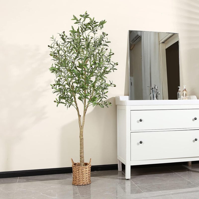 Artificial Tropical PlantsOlive Tree with Lifelike Olive Branches and FruitsPerfect Lifelike Artificial Tree for Modern Home Decor indoor and out doorOfficePerfect Housewarming Gift CU 150
