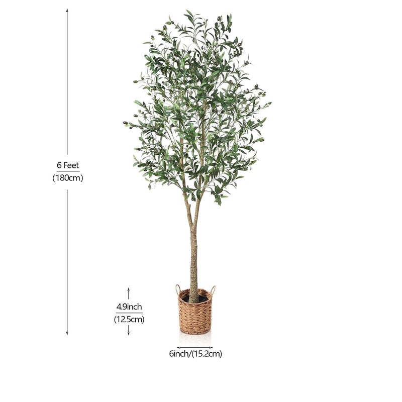 Artificial Tropical PlantsOlive Tree with Lifelike Olive Branches and FruitsPerfect Lifelike Artificial Tree for Modern Home Decor indoor and out doorOfficePerfect Housewarming Gift CU 150