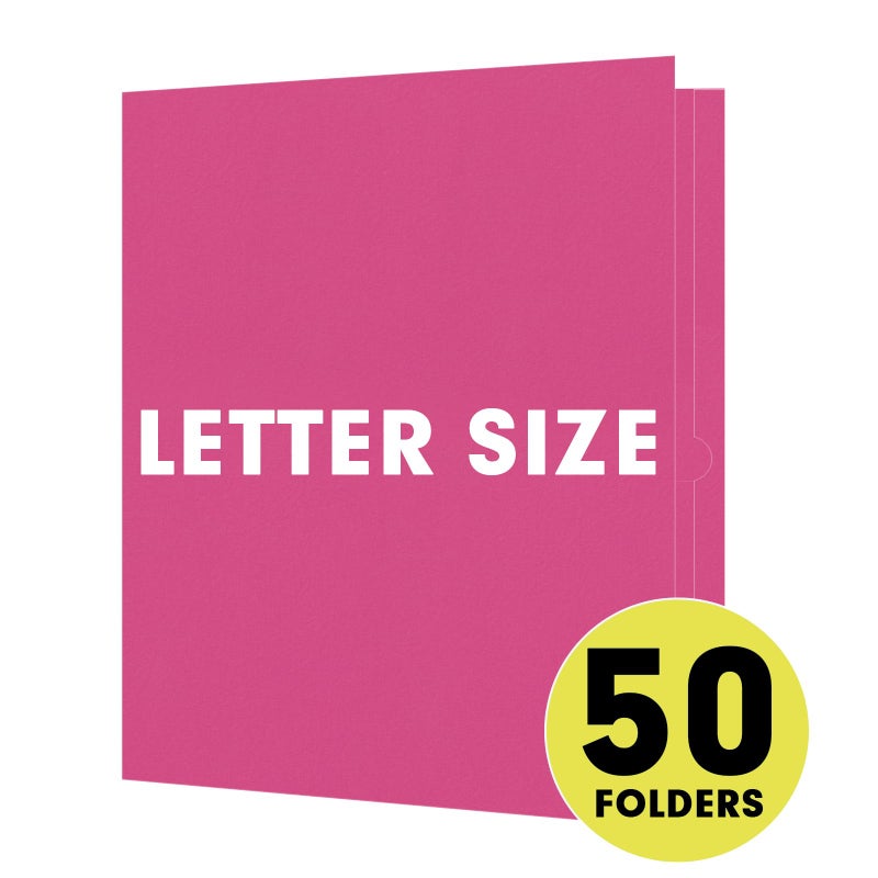 RAZCC Two Pocket Folders, RAZCC 50 Pack 2 Pocket Folders Fit Letter Size Paper, Paper Folders with Pockets for School Office Business Home (Magenta) - Image 5