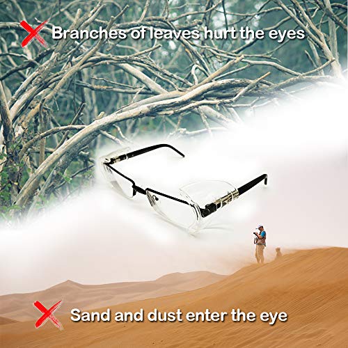 Korty 3 Pairs Eye Glasses Side Shields, Flexible Slip On Side Shields For Safety Glasses Fits Small To Medium,Clear, Black - Image 4