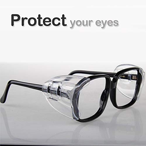 Korty 3 Pairs Eye Glasses Side Shields, Flexible Slip On Side Shields For Safety Glasses Fits Small To Medium,Clear, Black - Image 3