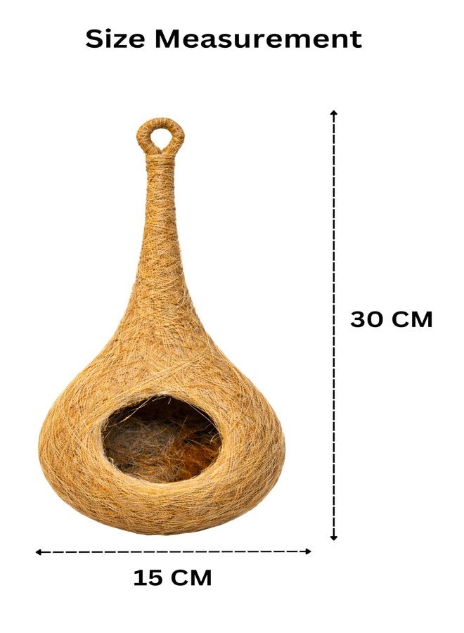TRISHILP Natural Handwoven Coir Bird Nest House| Eco Friendly,Water-Resistant & Sun-Protected | Hanging Bird House for Balcony, Garden & Trees | Safe Shelter for Small Birds - Image 4
