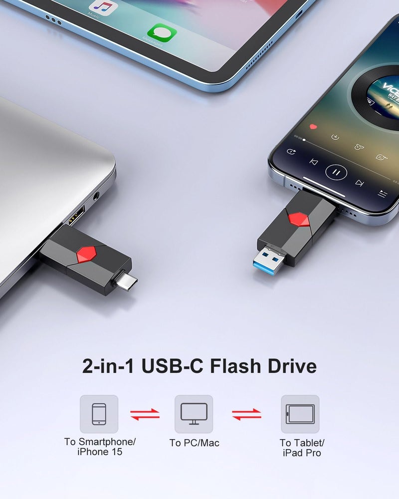 KOOTION 5-Pack USB C Pen Drive 32GB, Ultra Dual Flash Drive Type C 32GB, Memory Stick Type C OTG USB C Drive Storage for Android, PC,Tablet - Image 2
