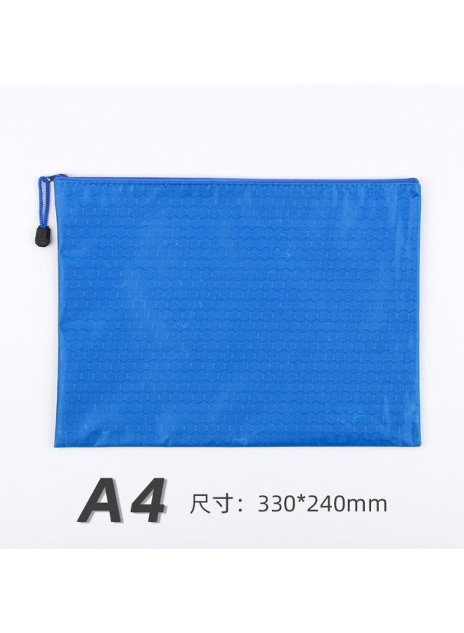 Zipper File Bag A4 Portable Oxford Cloth Waterproof Material Bag Printable  Office Color Thickened Storage Bag - Image 1