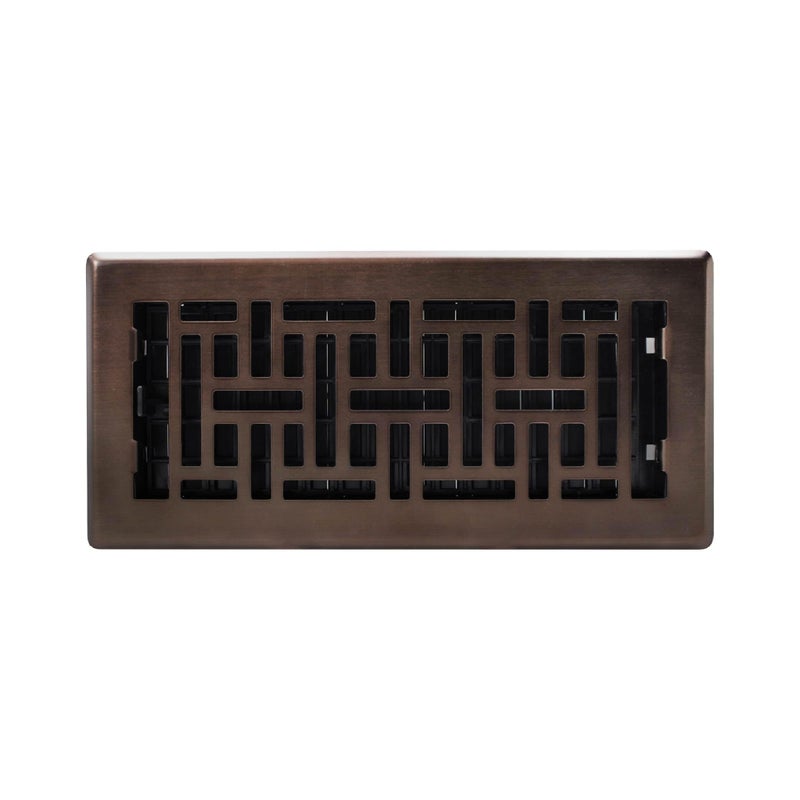 Decor Grates (4-Pack) AJH410-RB Oriental Floor Register, 4x10 Inches, Rubbed Bronze Finish - Image 2