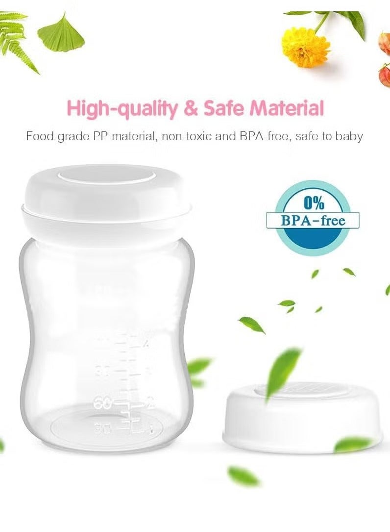 Bebiland 6 PCS  Count Breastmilk Storage Bottles with Lock-Tight Cap, 180 Ml Breast Milk Storage Containers for Fridge, Breastmilk Storage Bag Alternative Breastfeeding Supplies - Image 3