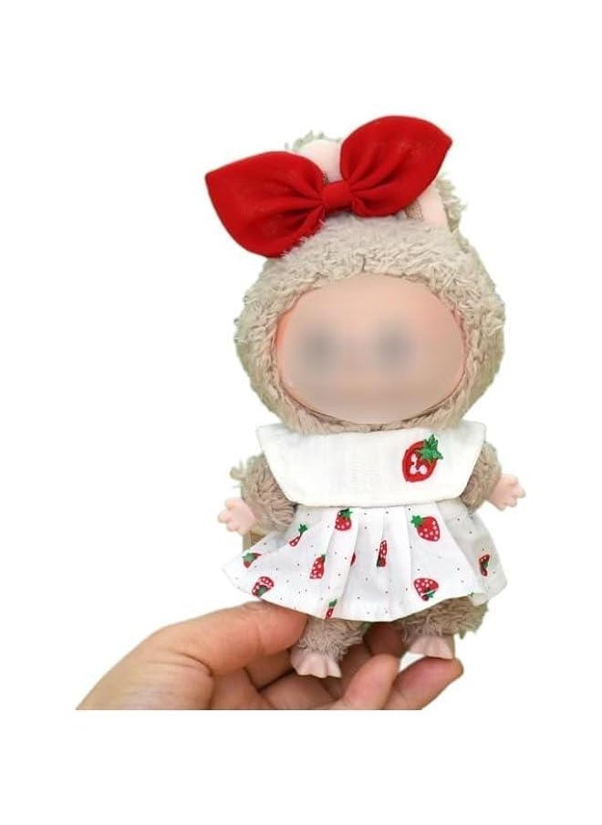 Arabest 15cm-17cm Doll Clothes Suitable for labubu 17cm 15cm Dolls Accessories Sitting No Doll Only Clothes 1shoes+1dress+1hairbin No Doll  - Image 4