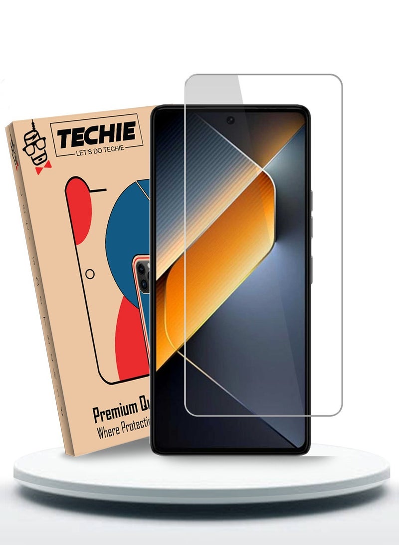 Techie HD Tempered Glass Screen Protector for Tecno Pova 6 Pro - Anti Reflection Anti Bubbles 9H Hardness 0.33 mm Rounded Edges Easy Installation - Image 1