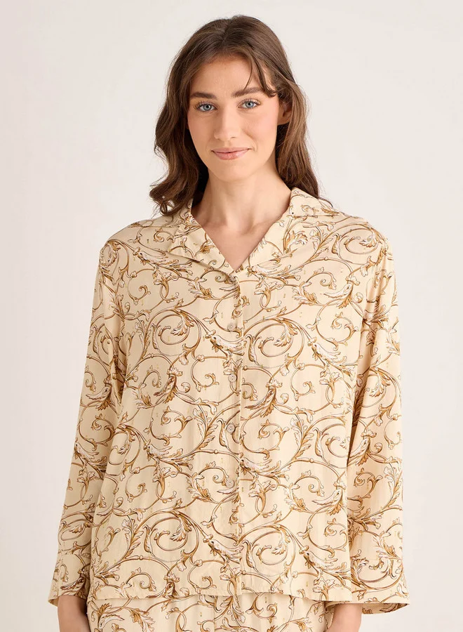 Splash FAV Pyjama Set Button-Down Shirt & Trousers Viscose