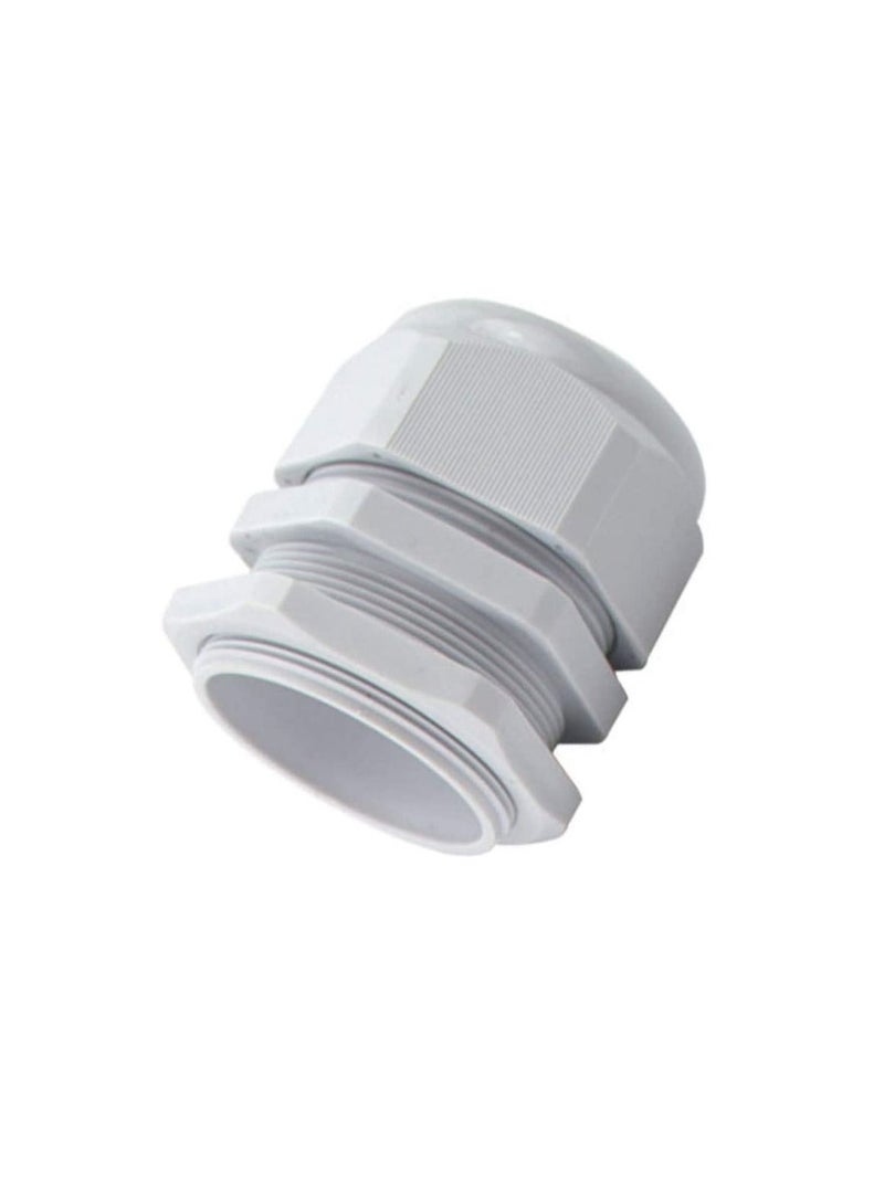 PG Gland White Pack of 5 pcs, Dust Proof Nylon Cable Gland With Locknut Ideal For Junction/connection Boxes Electrical Power, Tele & Data Cables, Instrumentation Control (PG-42) - Image 1