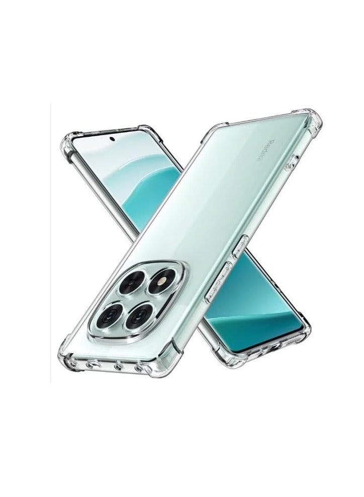 Case Compatible with Xiaomi Redmi Note 14 Pro Plus 5G (Not for Redmi Note 14 Pro 5G), Cover Silicone Transparent TPU Gorilla Anti-shock Protector Camera Shockproof Corners - Clear