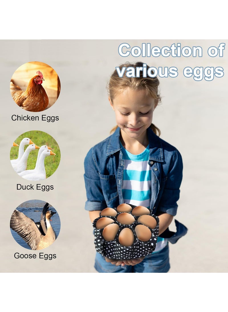 Generic Egg Basket Bag, Mini Egg Collecting Bags Gathering Basket with 9 Pouches for Easter Farmhouse Chicken Hen Duck Goose Housewife Garden Transporting Storage for Egg Collection  (Red Spot)  - Image 4