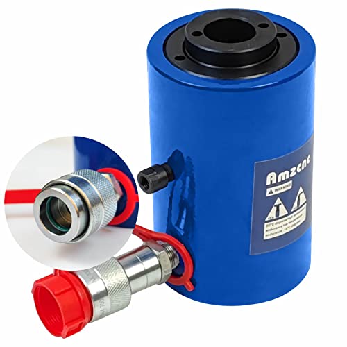 AMZCNC 20T Hydraulic Cylinder Jack Hollow Single Acting Hydraulic Ram Cylinder 4"(100mm) Hydraulic Lifting Cylinders (20T 4Inch Hollow) - Image 1