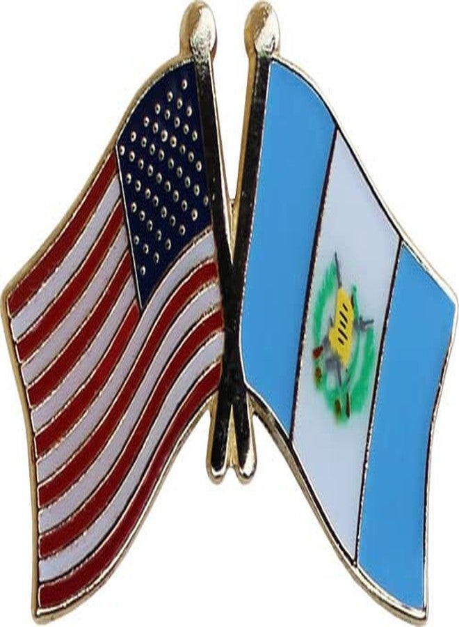 Flagline USA and Guatemala Flag Die-struck Metal Friendship Lapel Pin with Butterfly Clasp Closure - Image 2
