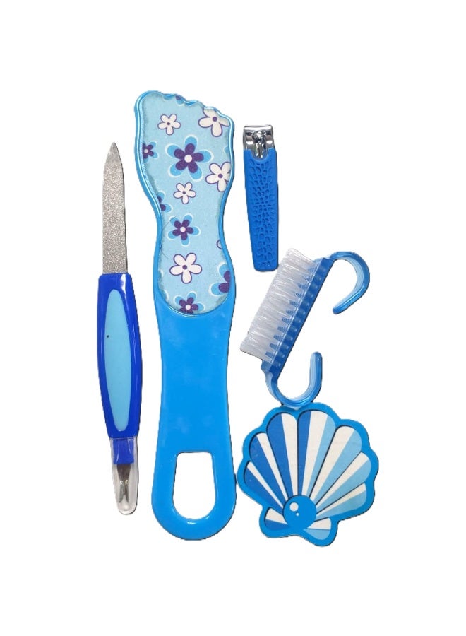 مجموعة أدوات باديكير احترافية للعناية بالقدمين مكونة من 5 قطع، مجموعة باديكير لإزالة الجلد الميت ومبرد القدم - متعددة الألوان