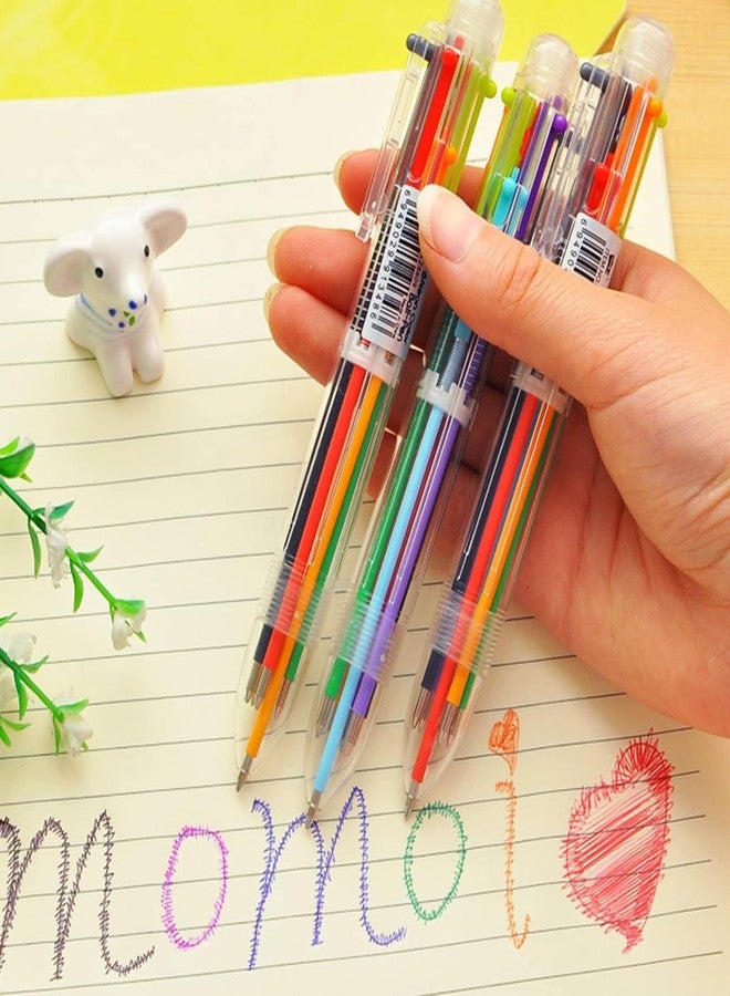 SAMEZONE 6-in-1 Multicolor Ballpoint Pen – Retractable Transparent Barrel Pen with Smooth Ink for School, Office, Journaling, Drawing – Pack of 2 - Image 2