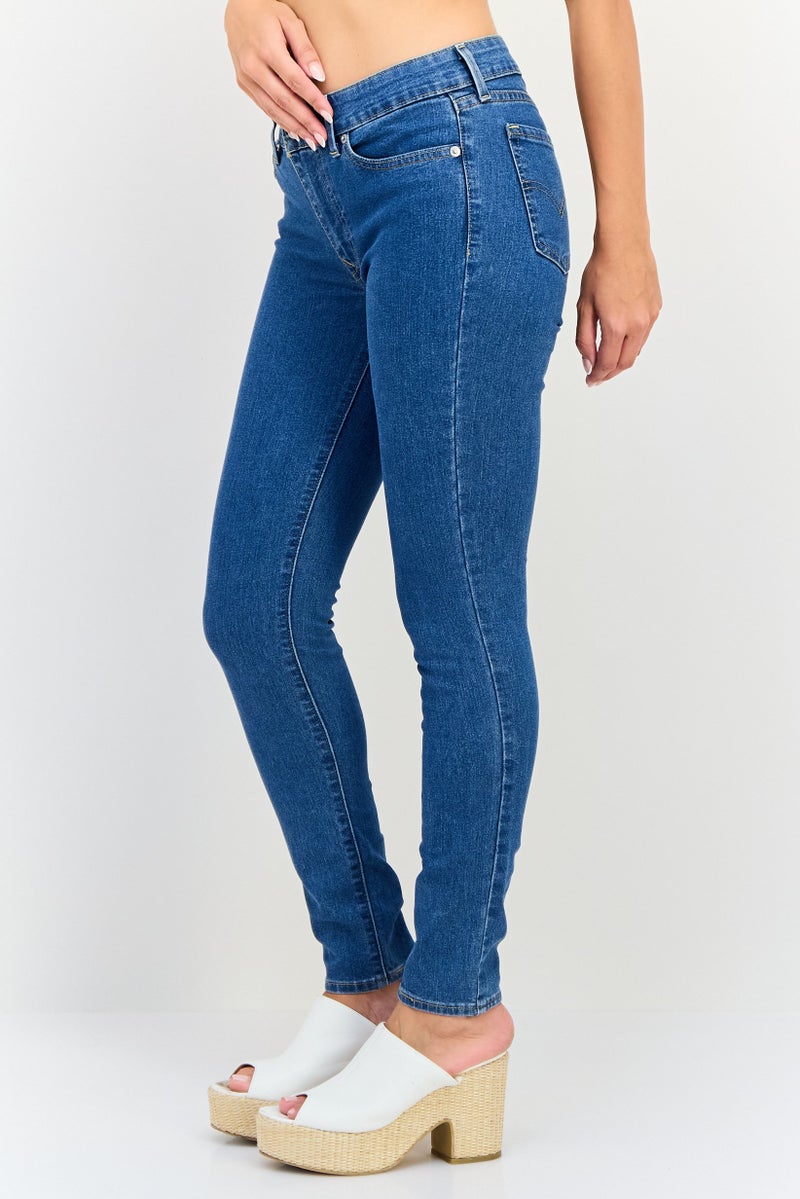 Levi's جينز ضيق للنساء، مغسول وقابل للتمدد، أزرق - Image 2