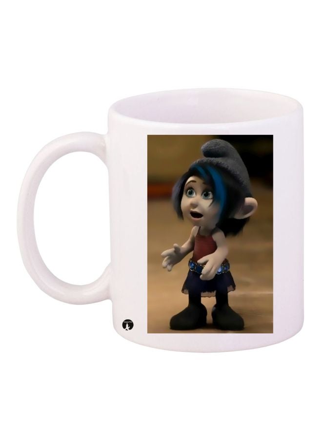 RYN Trolls Printed Coffee Mug White/Brown/Red 11ounce