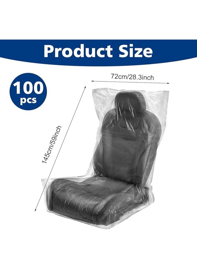 100PCS Ultra-Thick Disposable Plastic Car Seat Covers Universal Clear Vehicle Seat Protector Car Chair Covers-Dirty Dustproof Disposable Car Seat Protector for Most Cars - Image 5
