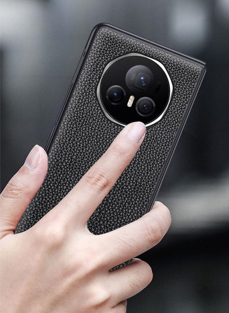 Case for Honor Magic V3（2024）,Textured Cowhide Individuality Shockproof Scrub Phone Cover, Ultra-Thin Hard Leather Protective Cover for Honor Magic V3 - Image 4