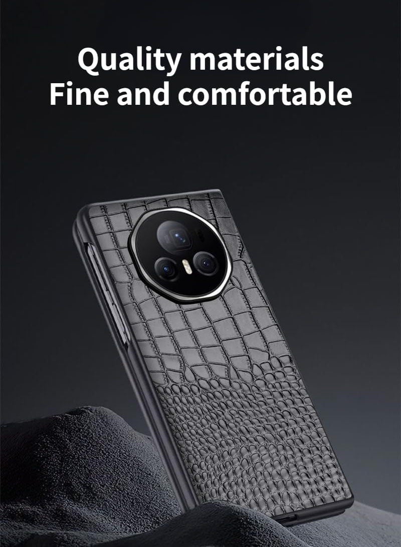 Case for Honor Magic V3（2024）,Textured Cowhide Individuality Shockproof Scrub Phone Cover, Ultra-Thin Hard Leather Protective Cover for Honor Magic V3 - Image 2