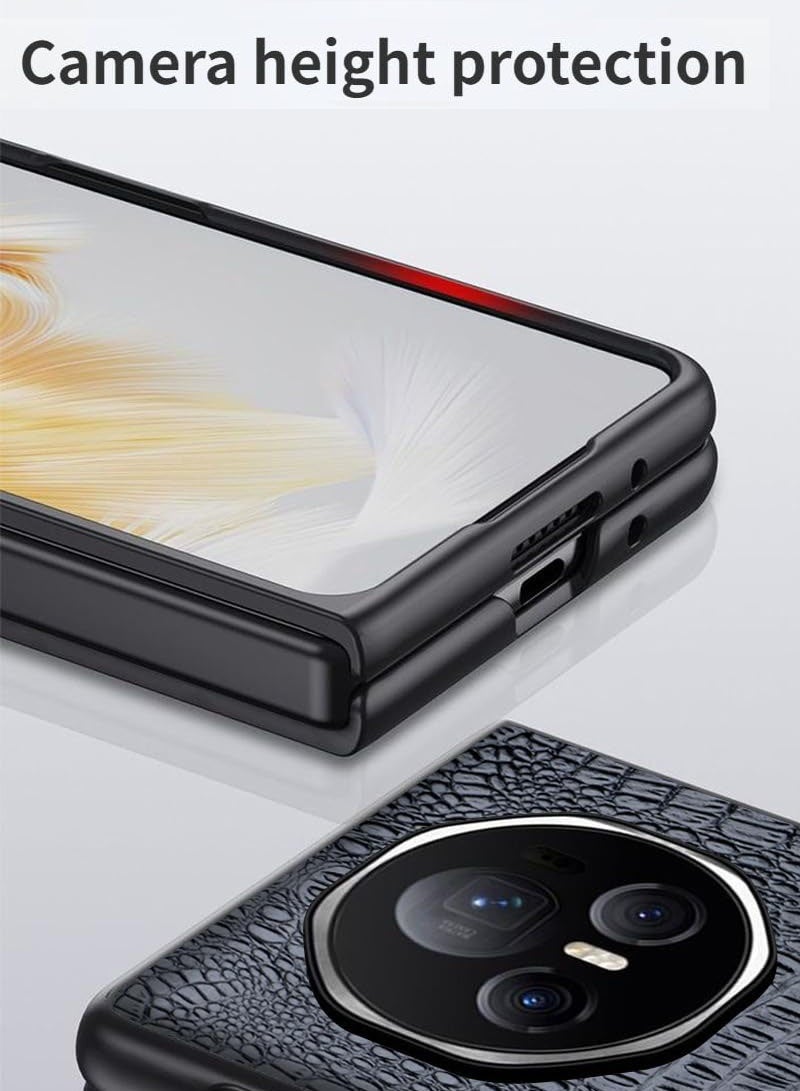 Case for Honor Magic V3（2024）,Textured Cowhide Individuality Shockproof Scrub Phone Cover, Ultra-Thin Hard Leather Protective Cover for Honor Magic V3 - Image 3