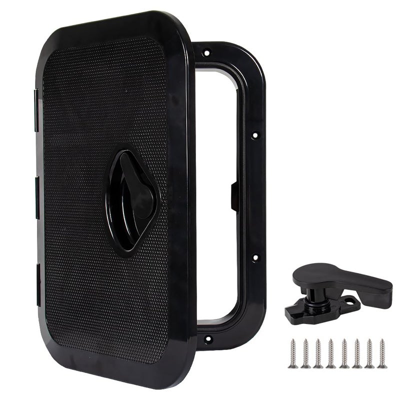 Xztrdi Marine Deck Access Hatch 10.63"Ã—14.76" White/Black Rectangle Boat Hatch & Lid,Boat Deck Hatch Lids (Black) - Image 1