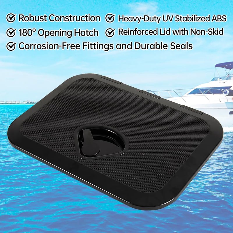 Xztrdi Marine Deck Access Hatch 10.63"Ã—14.76" White/Black Rectangle Boat Hatch & Lid,Boat Deck Hatch Lids (Black) - Image 5