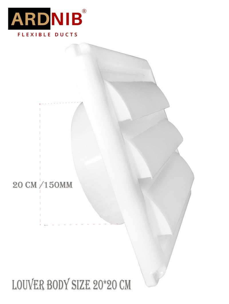 Ardnib 6 Inch Chimney Vent Cover for Kitchen Pipe Outer Vent Cap/Ventilation Cap/Exhaust Pipe Cowl (150mm) White - Image 4