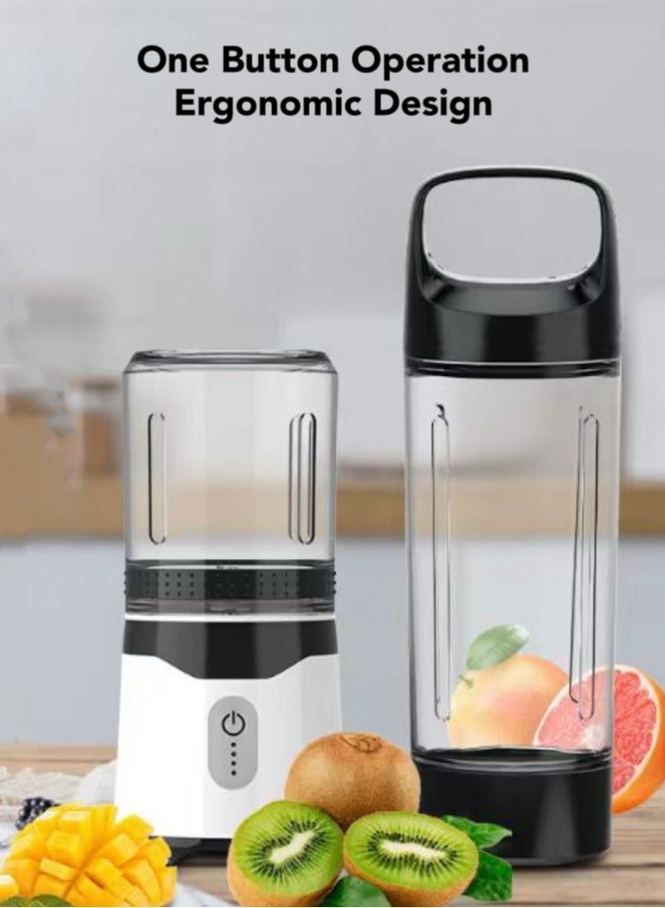 Oasis Casa 2-in-1 Personal Size Juice Blender Smoothie Maker with 500ML & 300ML Tritan To Go Bottle & Lid, 30s High Speed Portable Rechargeable Juicer Milkshake Maker for Kitchen Office Gym Travel - Image 3