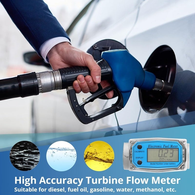 Trendy natural assorted colors Flow Meter for Gasoline, Water, Aluminum Alloy, Digital 1-Inch Portable High Accuracy Fuel, Disel, Turbine Oil, Flowmeter, Rate Tool, Kerosene 20-280Lpm Measuring Defect free upgraded substance Organized shipment arrange Local market compliant trusted quality Economical upgraded quality Popular practical build Bulk order available stock Indoor outdoor use Secure equipped warehouse Global assemble options Certified stocked merchandise Advanced minimal build Field tested quality General need oriented design Chemical free Backup reserve local stock Mountain region eligible ship Transit & use compatible Popular trusted craftsmanship Multi usage Temp fluctuation resistant crafted quality Gulf popular simple design Rack friendly All-round applied quality All condition resistant crafted quality - Image 2