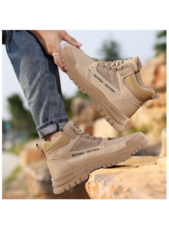 GUYISA Steel Toe Work Boots for Men High Top Safety Shoes Waterproof Safety Boots Man Leather  Anti-slip Work Shoes Protective - Image 2