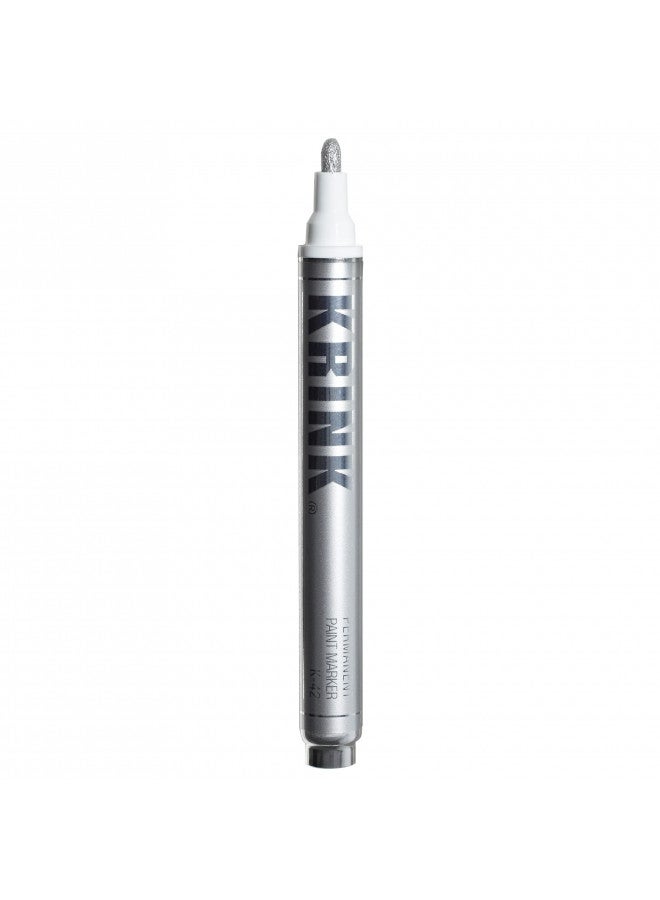 Krink K-42 Silver Paint Marker - Vibrant and Opaque Fine Art Paint Pen for Any Surface - Permanent Marker with Alcohol-Based Paint for Metal Glass Paper Painted Surfaces and More - Image 2