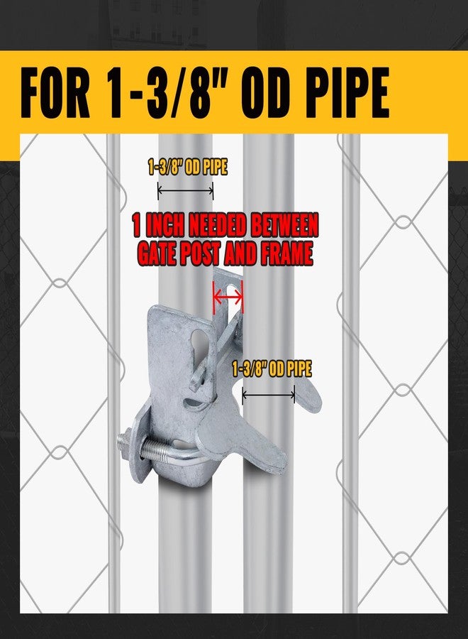 VIVIDA Dog Kennel Gate Latch 1-3/8", Butterfly Gate Latches, 1-3/8" Chain Link Fence Parts, Galvanized Steel, U-Bolt & Nuts Included, 1 PCS - Image 2