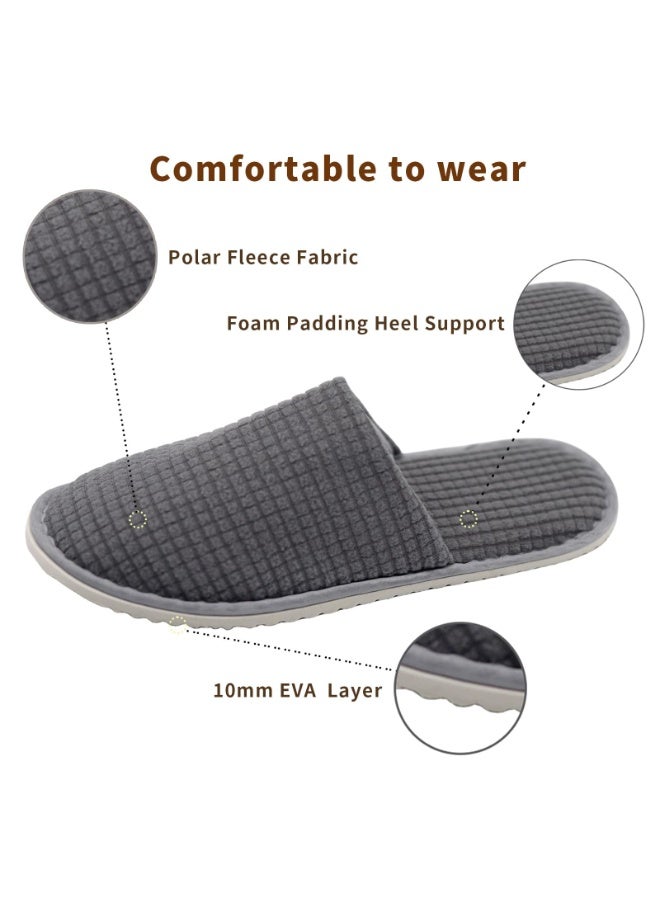 كوفوز 8 أزواج حذاء سبا غير انزلاق حذاء قابل للتصرف قابل للغسيل قابل لإعادة الاستخدام إصبع القدم مغلق فندق حذاء القطن المخملي فندق حذاء الوافل للنساء الرجال حمام داخلي غرفة نوم السفر العروس ، 6/12 الاتحاد الأوروبي - Image 3