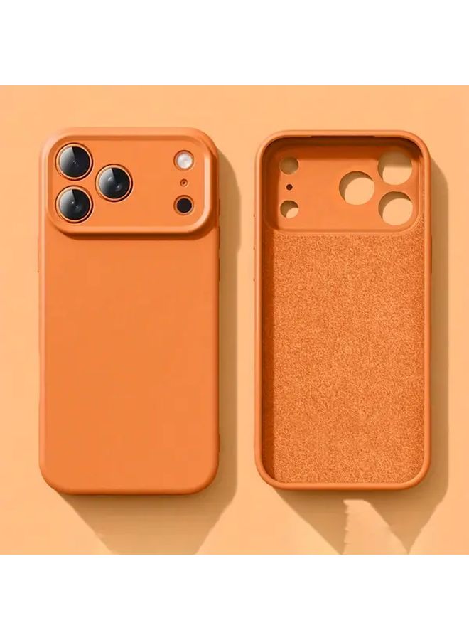 Orange Frosted Liquid Silicone Case For iPhone 17 Air Soft Shockproof - Image 1