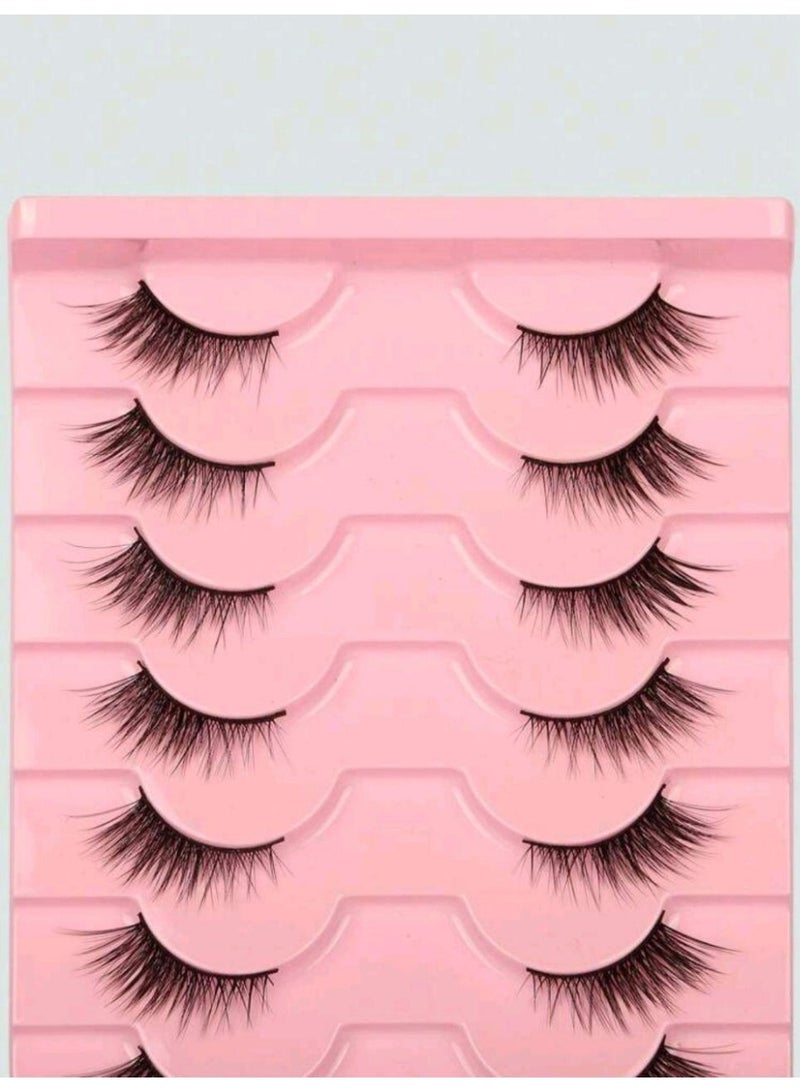شي إن 10 Pairs Natural Crossed Eyelashes with Cat Eye Effect and Extended Ends - Image 4