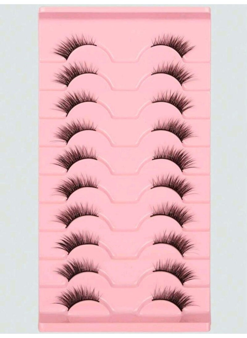 شي إن 10 Pairs Natural Crossed Eyelashes with Cat Eye Effect and Extended Ends - Image 3