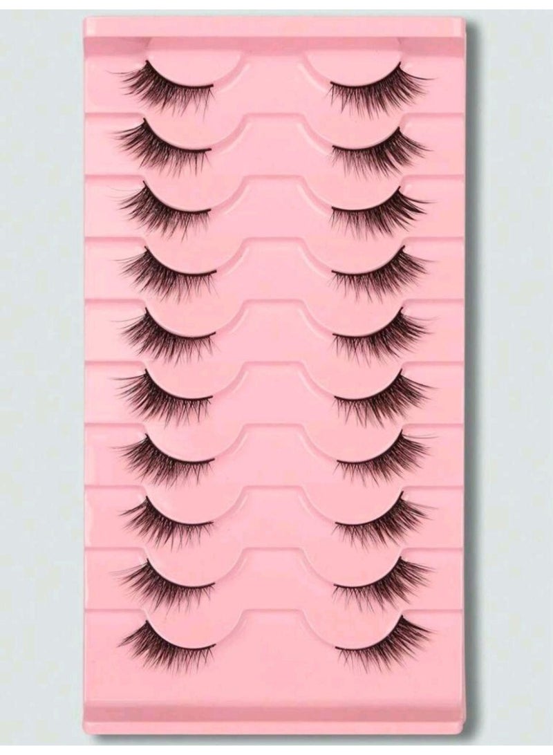 شي إن 10 Pairs Natural Crossed Eyelashes with Cat Eye Effect and Extended Ends - Image 1