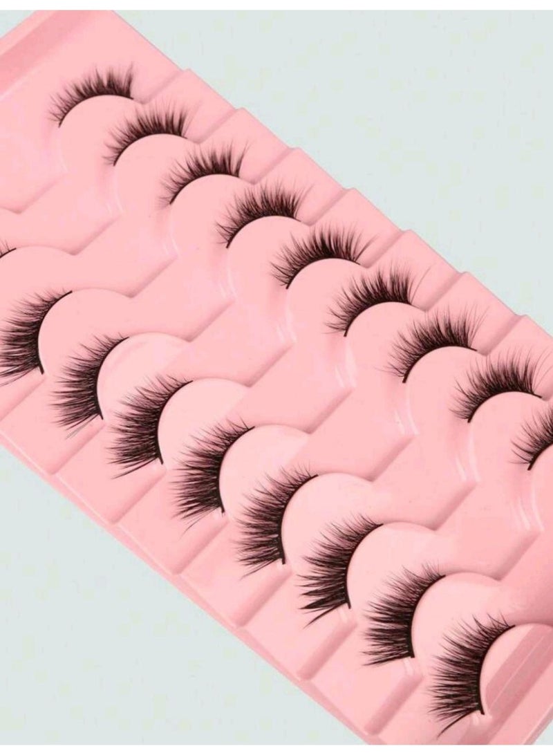 شي إن 10 Pairs Natural Crossed Eyelashes with Cat Eye Effect and Extended Ends - Image 5